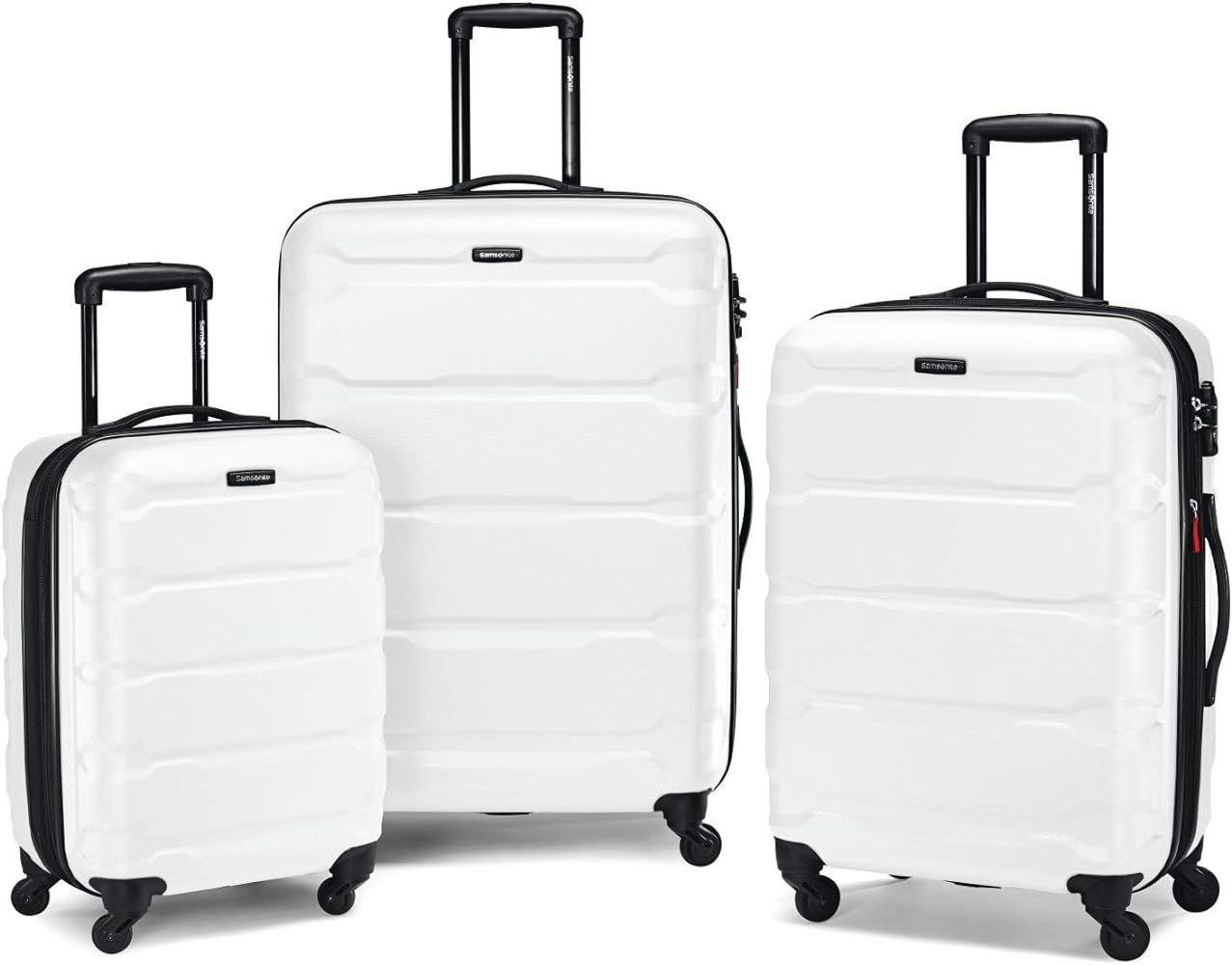 Samsonite Omni PC Hardside Expandable Luggage with Spinner Wheels, 3-Piece Set (20/24/28), White | Amazon (US)