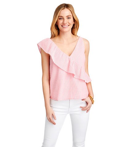 Seersucker Ruffle Top | Vineyard Vines