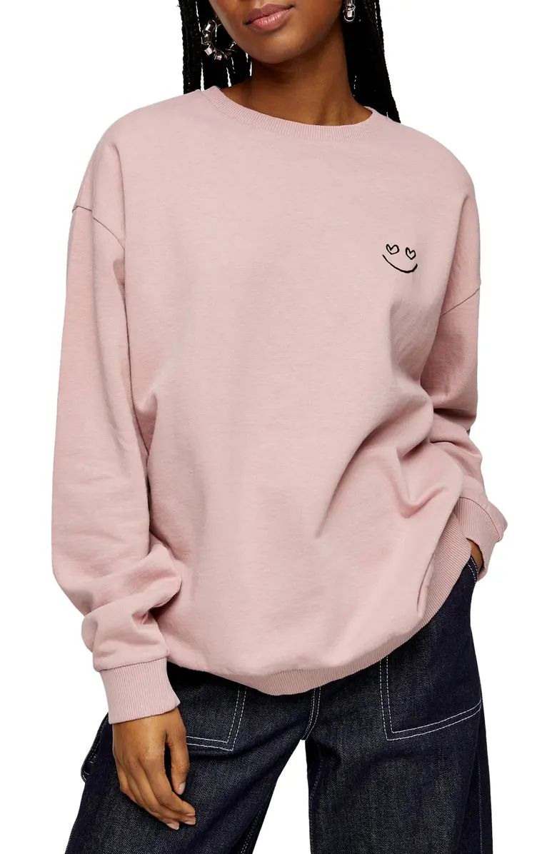 Smile Embroidery Sweatshirt | Nordstrom