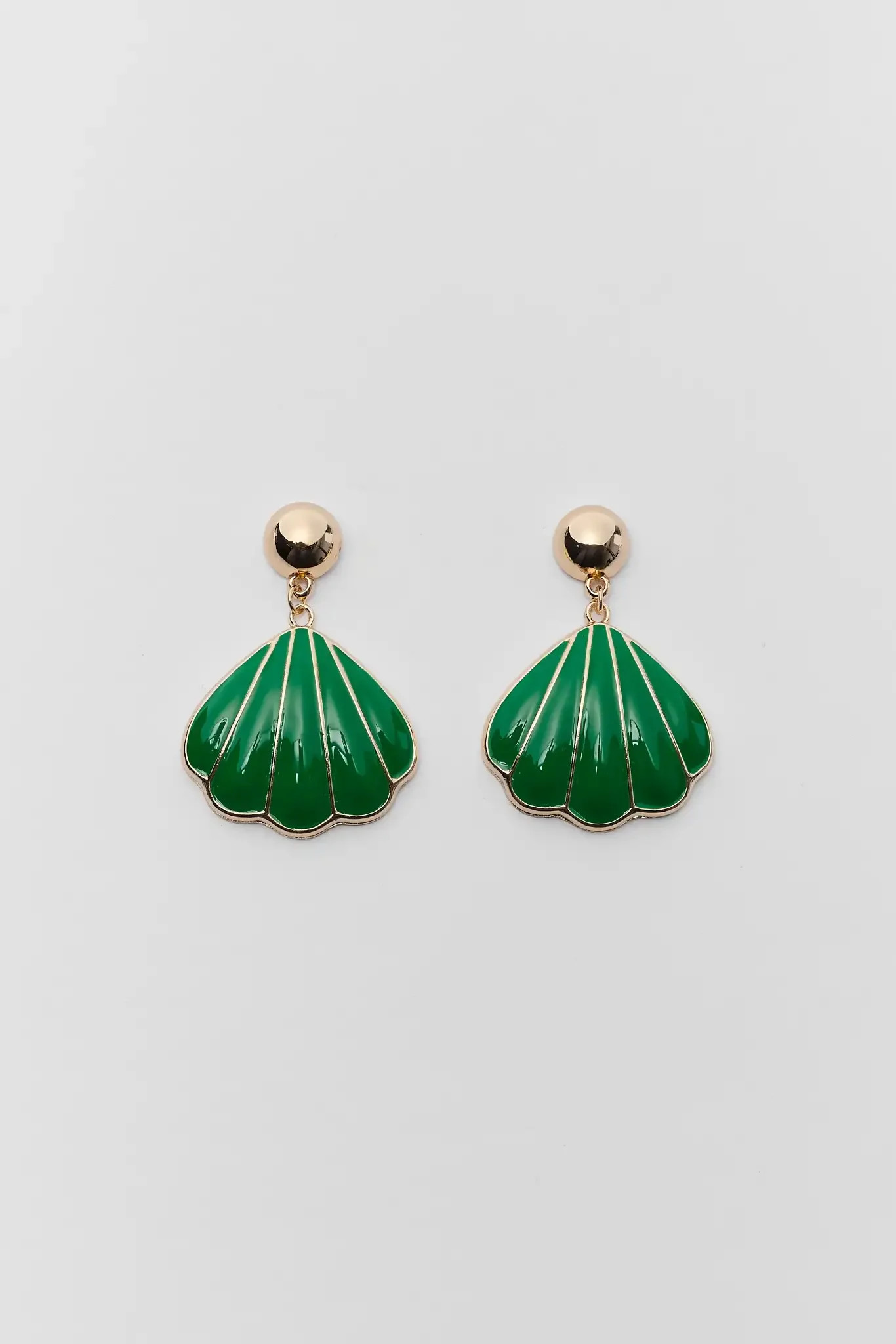 Green Shell Drop Earrings | Avara
