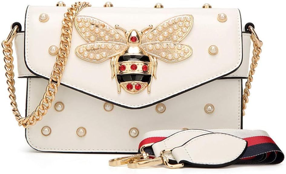 Bee Pearl Crossbody Bags for Women Chains Bee Luxury Handbags Designer Famous Brand Shoulder Bag ... | Amazon (US)