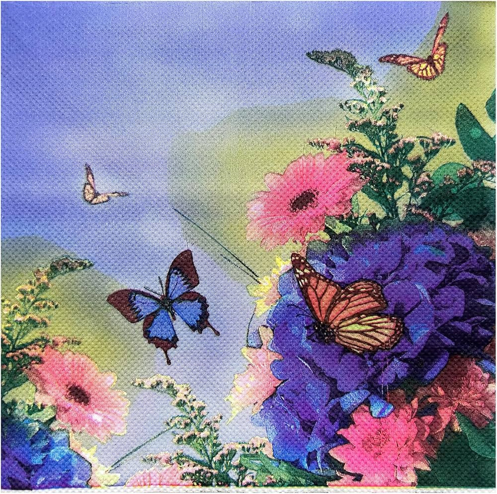 40 Count Design Works Cocktail Napkins,Designed Butterfly Prints Paper Napkins,Serviettes Napkins... | Amazon (US)