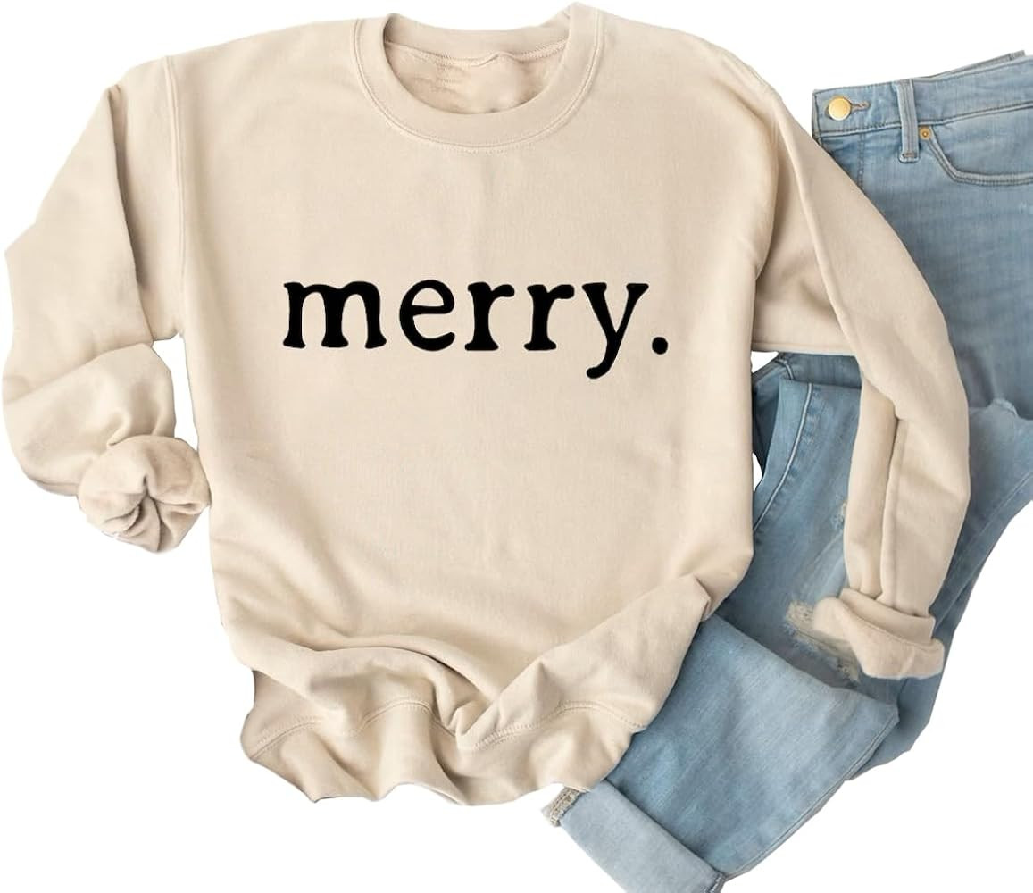 Ykomow Snowman Wine Cheers Sweatshirts Women Long Sleeve Christmas Graphic Tees Funny Xmas Tops | Amazon (US)