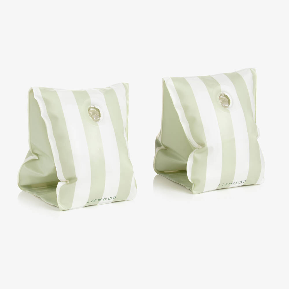 Green & White Stripe Armbands | Childrensalon