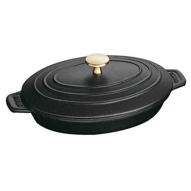 Staub Cast Iron 9" x 6.6" Oval Covered Baking Dish - Matte Black - Walmart.com | Walmart (US)
