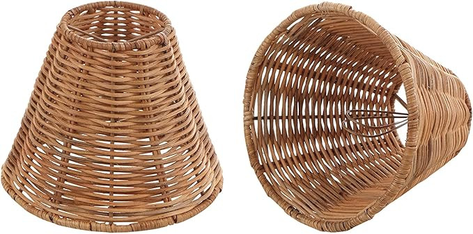 Aspen Creative 51003-2, Empire Clip-On Chandelier Lamp Shade, Natural Rattan, 3" Top X 6" Bottom ... | Amazon (CA)