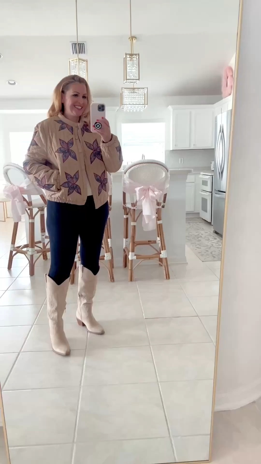Completely obsessed with this Amazon quilted jacket for fall and winter! The pattern is beautiful.

It’s available in xsmall - XXL.

I’m wearing a medium and it fits true to size. The color is Khaki and it looks great with denim! Yes please!!!

Jacket medium 
Denim leggings large
Cowboy Boots size 10

#LTKSeasonal #LTKOver40 #LTKSaleAlert #LTKTravel #LTKgrwm #LTKootd #LTKMidsize #LTKvlog #LTKU #LTKWorkwear