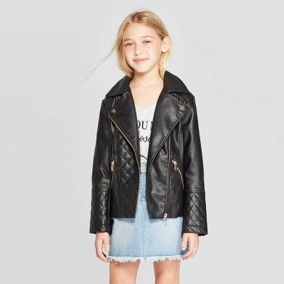 Girls' Moto Jacket - art class™ Black | Target
