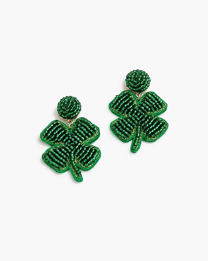Beaded clover earrings | J.Crew Factory