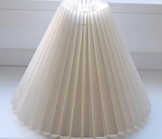 White Plain Mono Colour Small Pleated "Plisse" Lamp Shade Designer Quality Vintage. Scandinavian ... | Etsy (US)