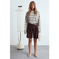 boohoo Women's Woven Bermuda Shorts in Chocolate | Size: 2 | boohoo (US & Canada)
