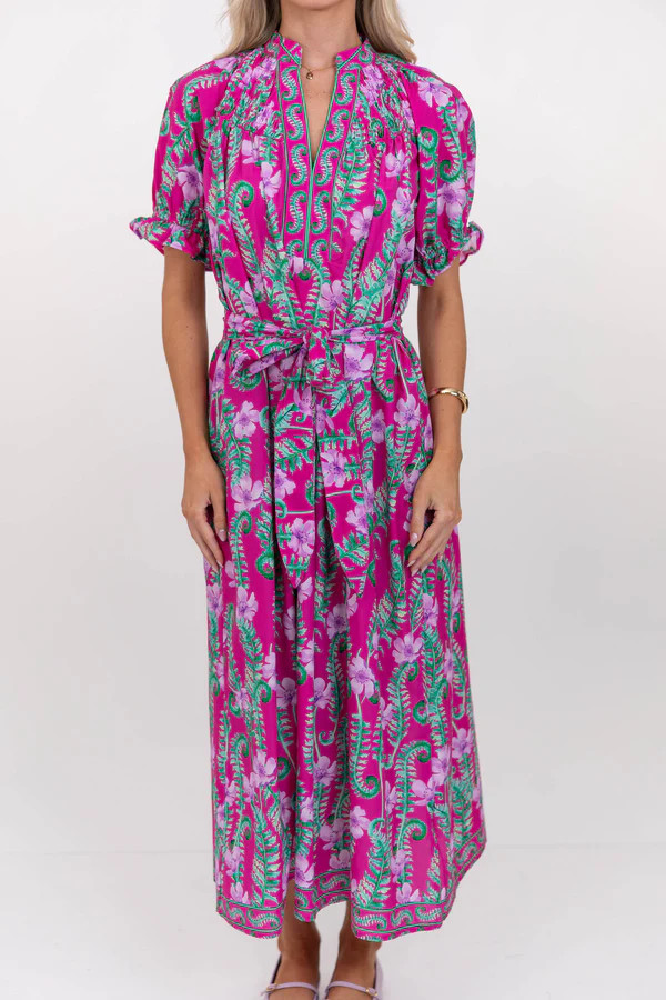 Outfit Solved Pink Floral Midi Dress | The Mint Julep Boutique