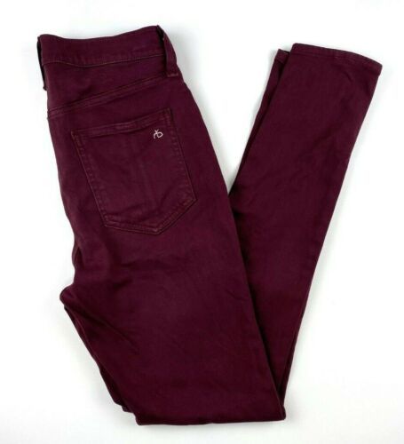 Rag & Bone Women's Jeans Size 26 High Rise Ankle Skinny Burgundy Stretch Denim  | eBay | eBay US
