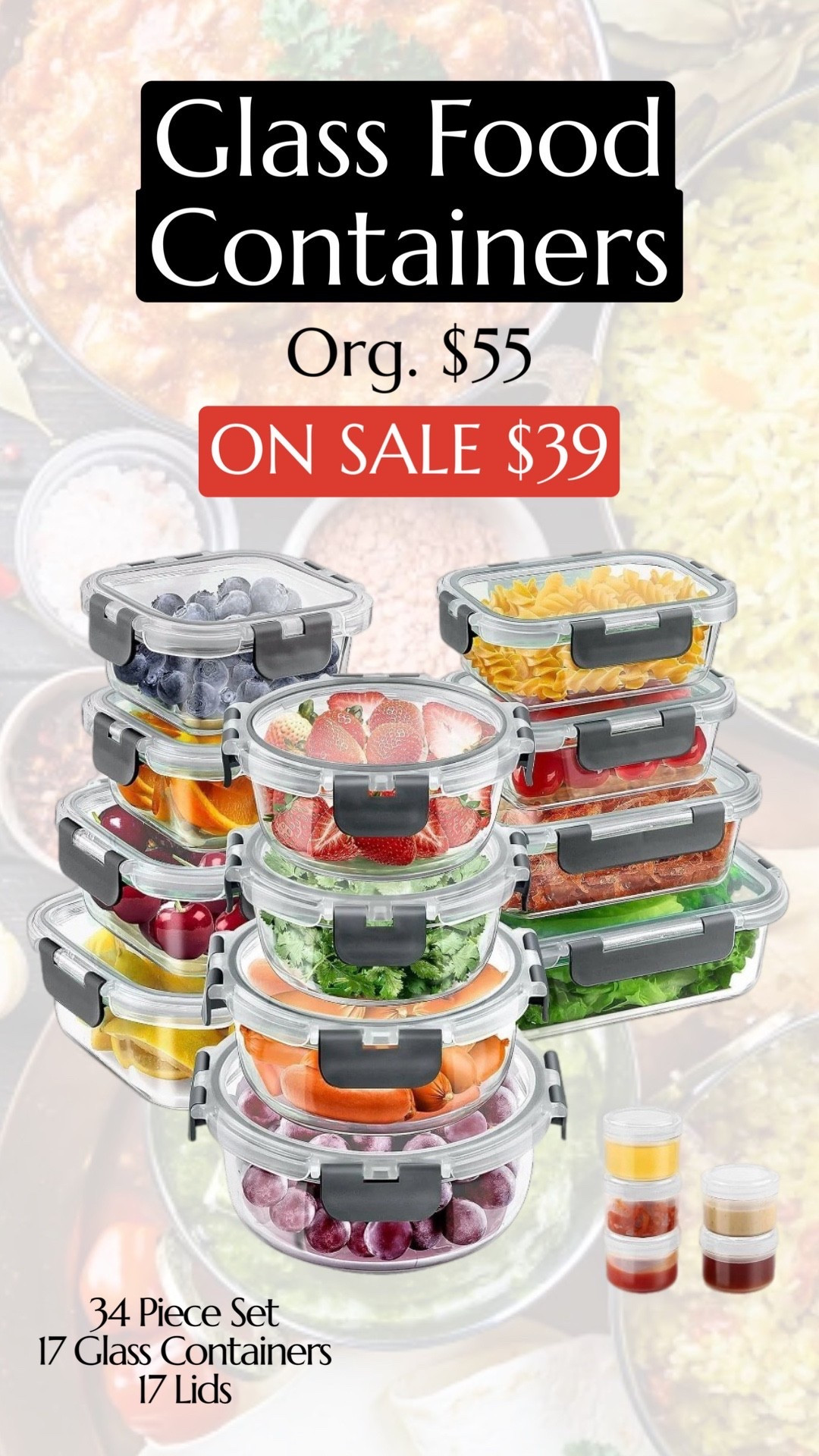 Glass Container Set ON SALE - $39

#LTKfitnessgoals #LTKFindsUnder50 #LTKSaleAlert