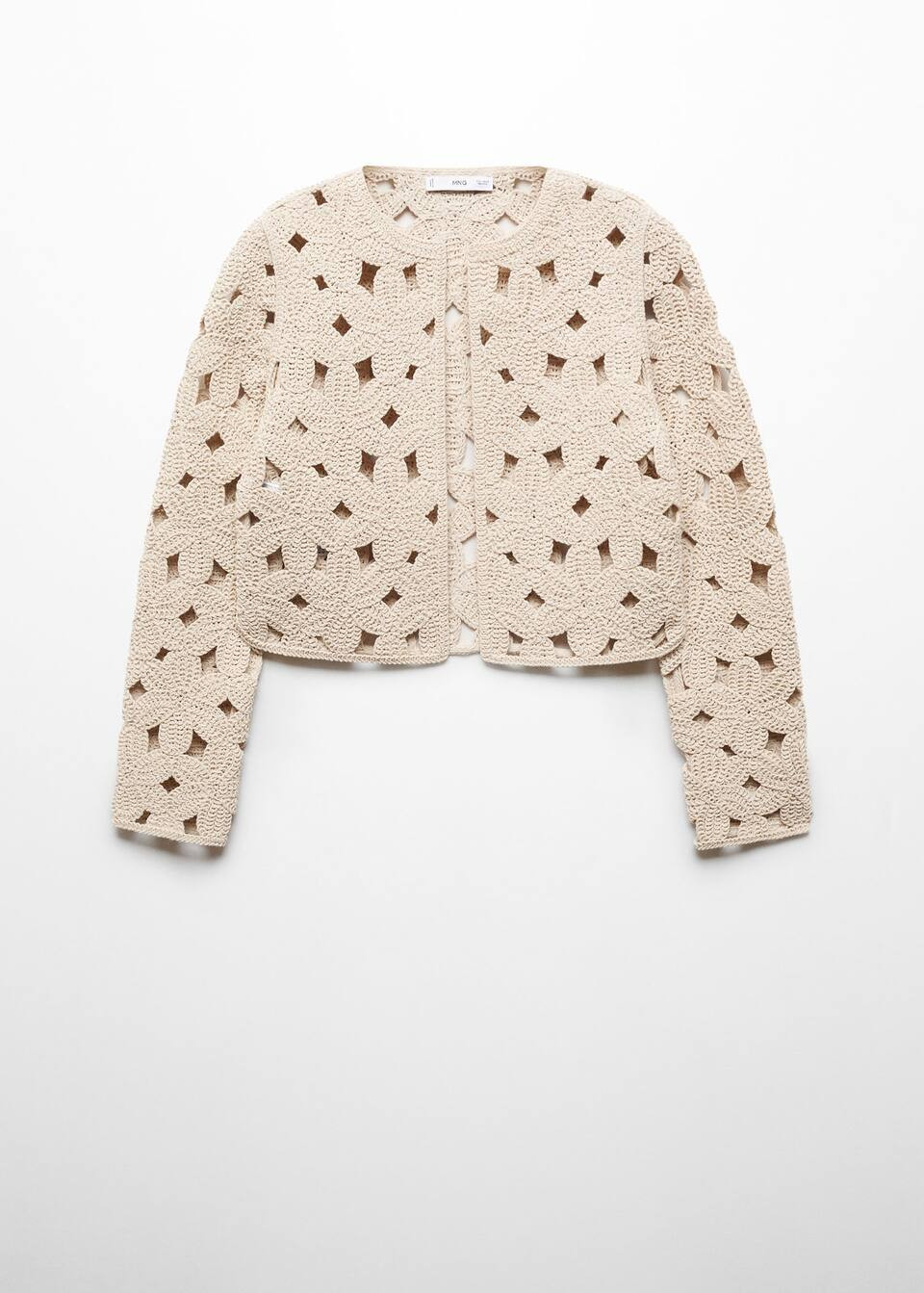 Crochet jacket with openwork details -  Women | Mango USA | MANGO (US)