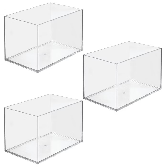 mDesign Plastic Storage Desk Organizer Bin for Home, Office - 3 Pack, Clear | Target