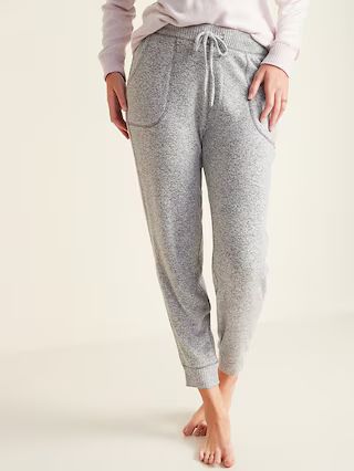 Mid-Rise Plush-Knit Jogger Pajamas for Women | Old Navy (US)