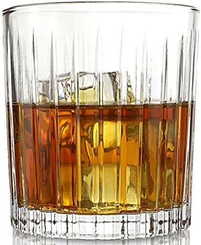 E ELIDOMC Vertical Stripe Old Fashioned Whiskey Glasses with Luxurious Box, Cocktail Glasses For ... | Amazon (US)