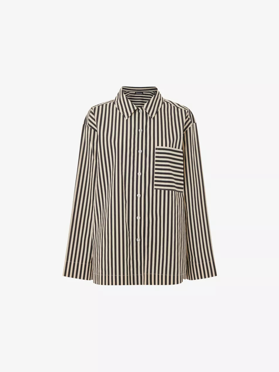 Stripe-print relaxed-fit cotton pyjama shirt | Selfridges