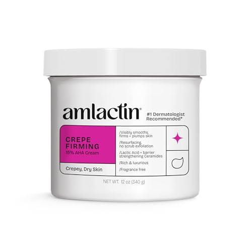 AmLactin Crepe Firming Cream - Therapeutic Skin Tightening Cream for Body – No-Scrub Exfoliator and Moisturizer, Skin Care with 15% Lactic Acid AHA, 12 oz (Packaging May Vary) | Amazon (US)