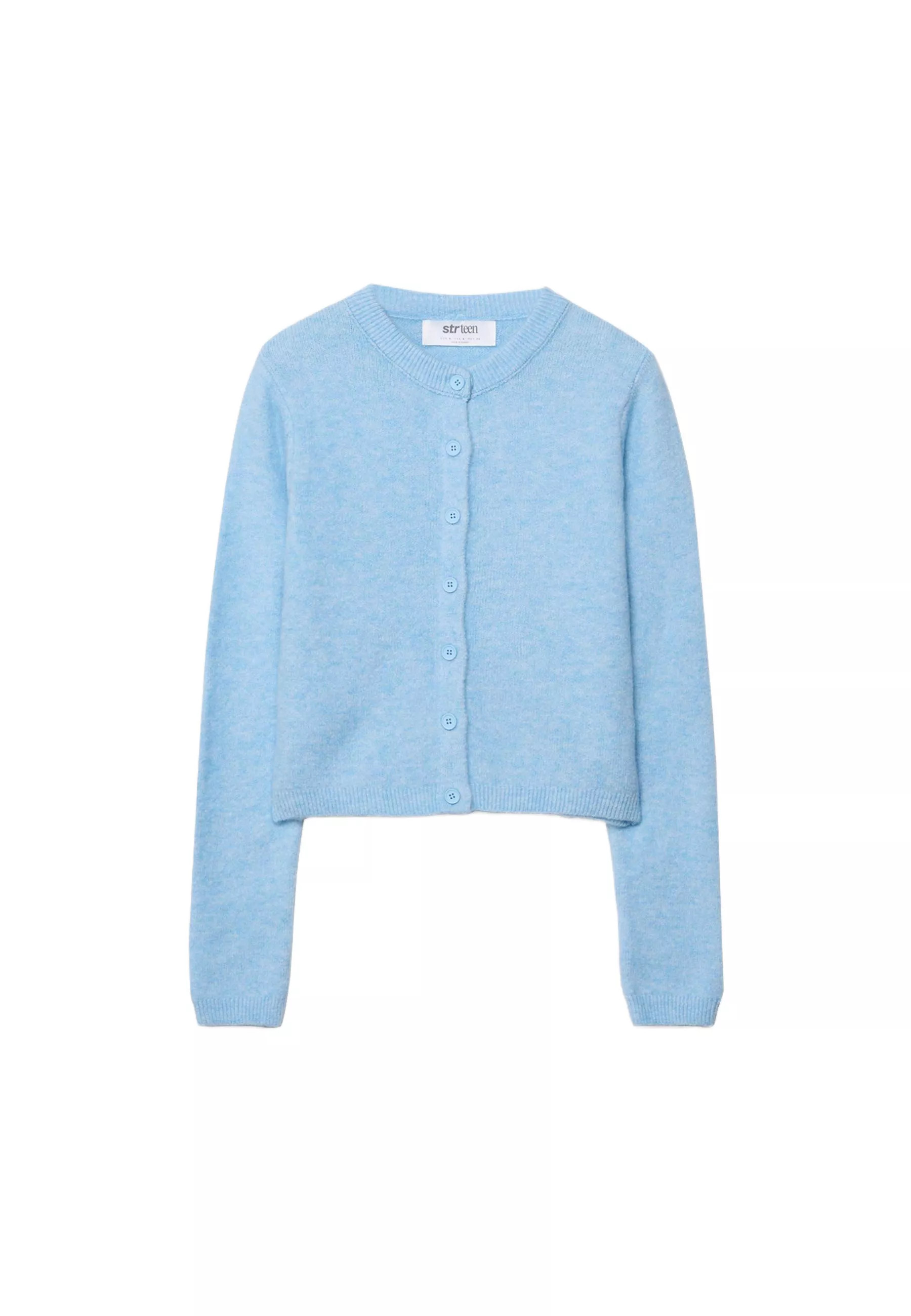 Knitted button-up jacket - Women's Knitwear | Stradivarius United Kingdom | Stradivarius (UK)