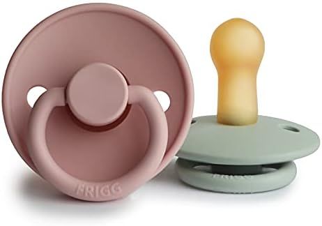 FRIGG Natural Rubber Baby Pacifier | Made in Denmark | BPA-Free (Blush/Seafoam, 6-18 Months) | Amazon (US)