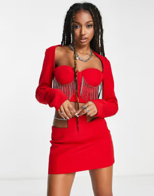 Kyo The Brand diamante set in red | ASOS (Global)