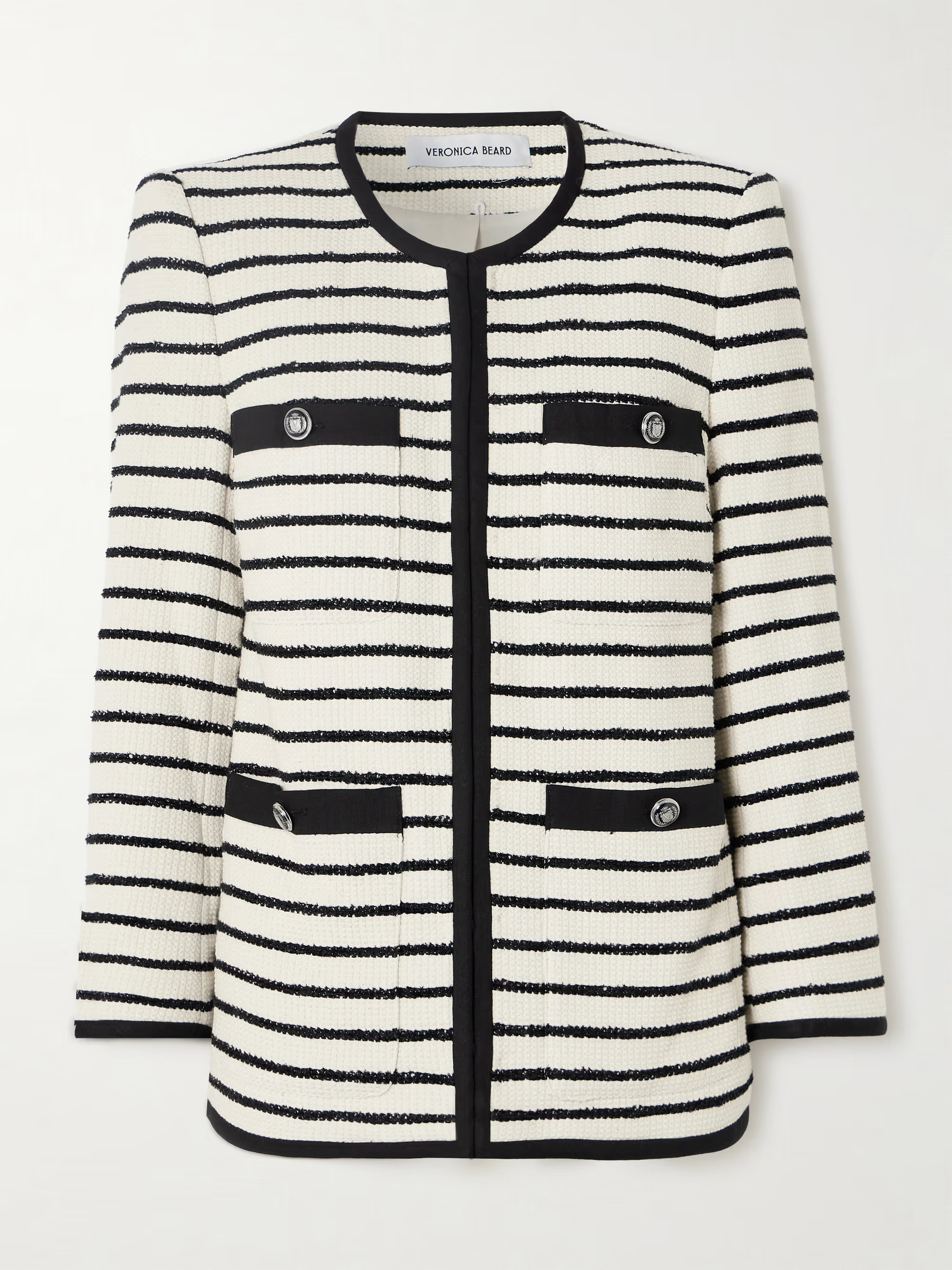 Foster striped cotton-blend tweed jacket | NET-A-PORTER (US)