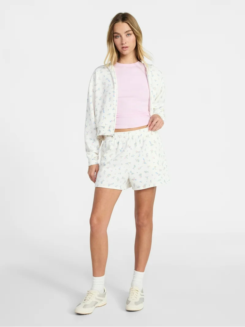 No Boundaries Boxy Zip-Up Hoodie, Women's XXS-XXL | Walmart (US)