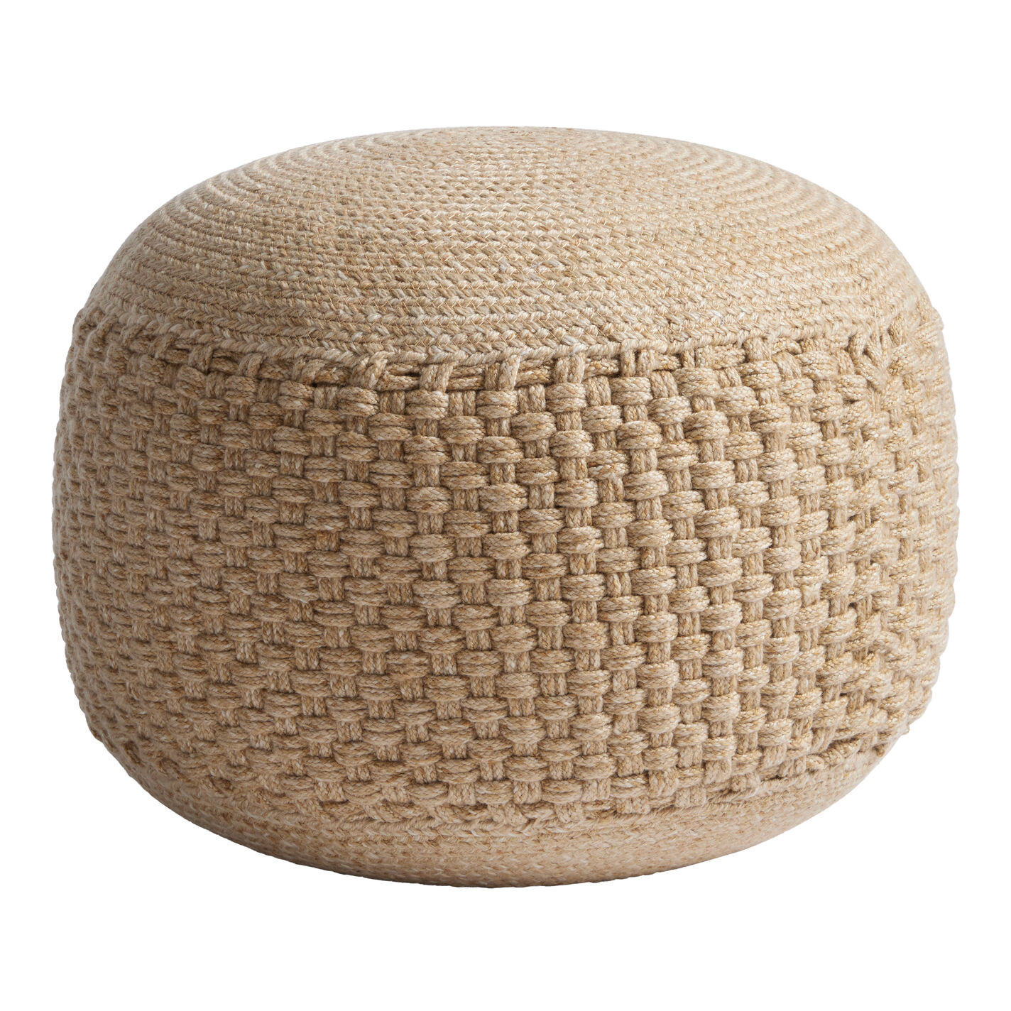 Round Braided Indoor Outdoor Pouf | World Market