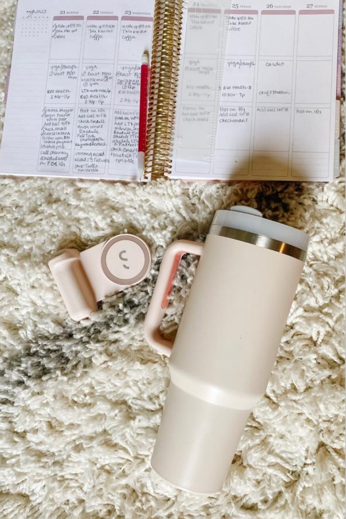 Some of my daily essentials to stay focused and motivated. 
1. Planner: Something about putting pen to paper that keeps my on task! 
2. Refillable Water Bottle: reminds me to stay hydrated and I love this dupe from Amazon!
3. Snapgrip: makes using my phone to create content a breeze (not on LTK)

Some of these can deliver quick if you’re looking for a last minute gift!

#dailyroutine #motivation #lifestyle #amazon #stanlydupe #planner

#LTKsalealert #LTKfindsunder50 #LTKhome