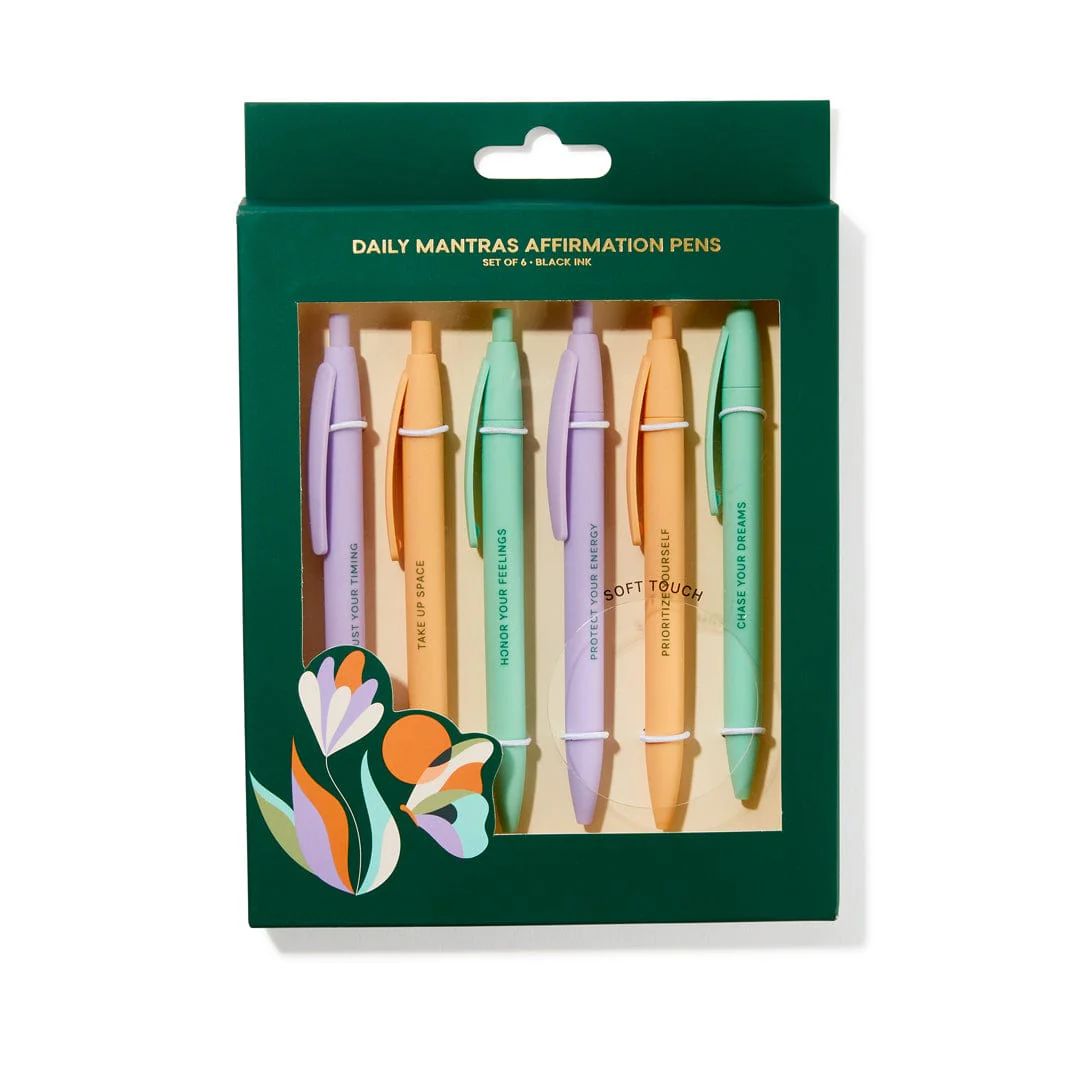 6ct Affirmation Soft Touch Pens | Be Rooted