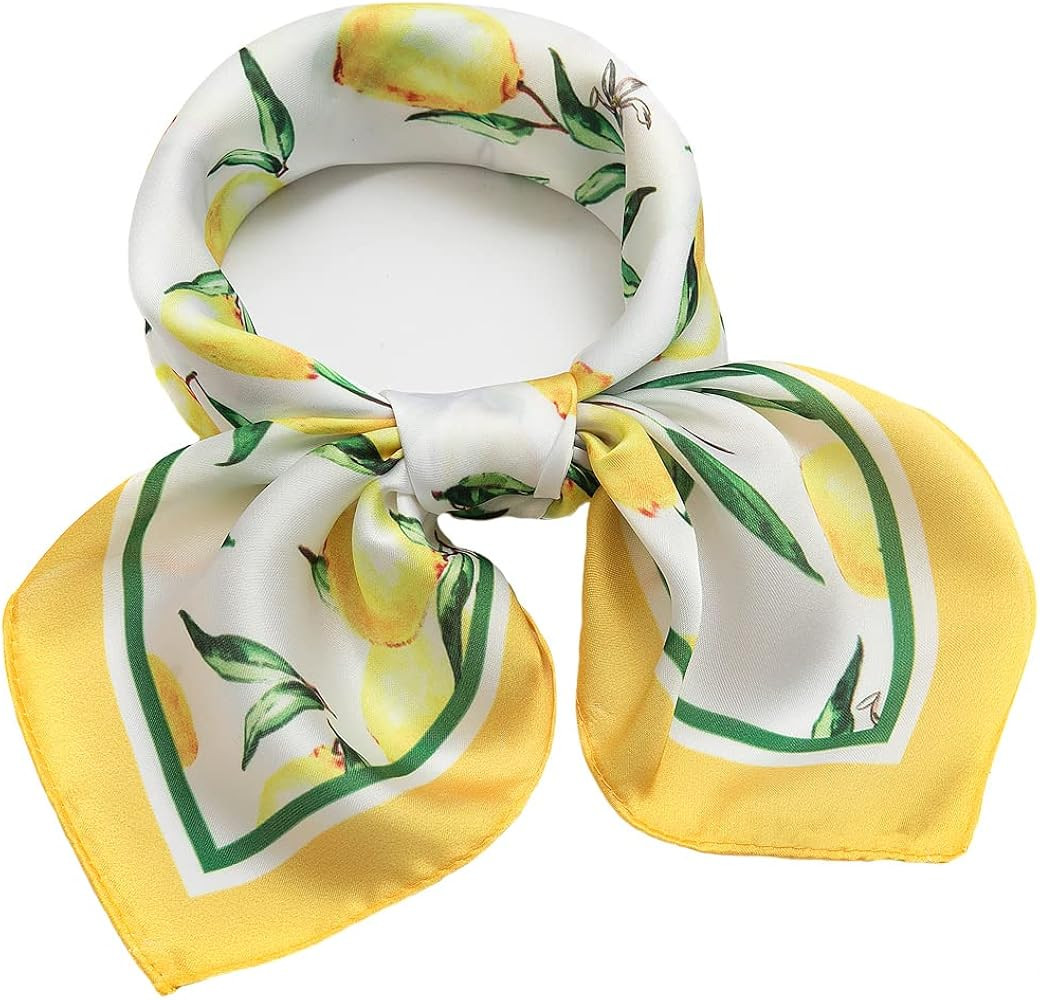 Silk Like Scarf Square Handkerchief Satin Ribbon Neck Scarfs for Women 21''x21'' | Amazon (US)