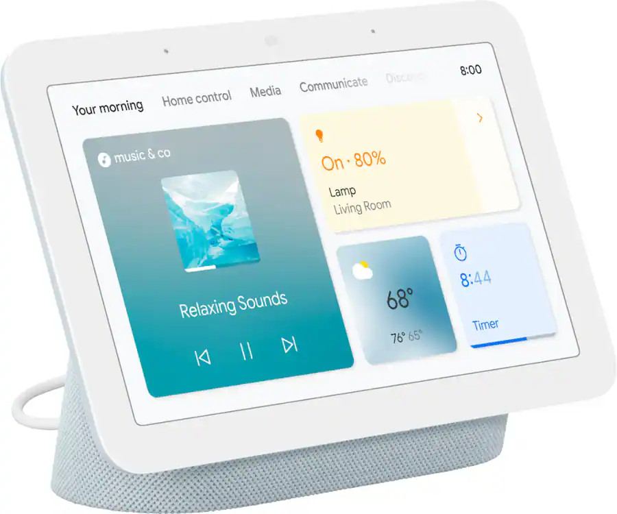 Nest Hub 7” Smart Touchscreen Display with Google Assistant (2nd Gen) - Mist | Best Buy U.S.