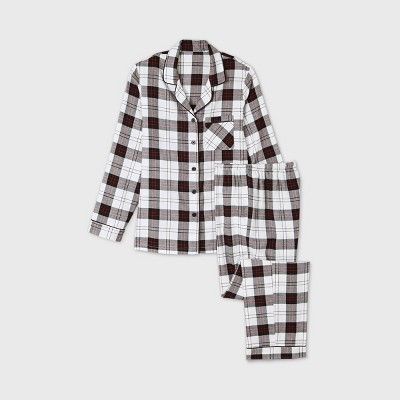 Women's Holiday Plaid Flannel Matching Family Pajama Set - Wondershop™ White | Target