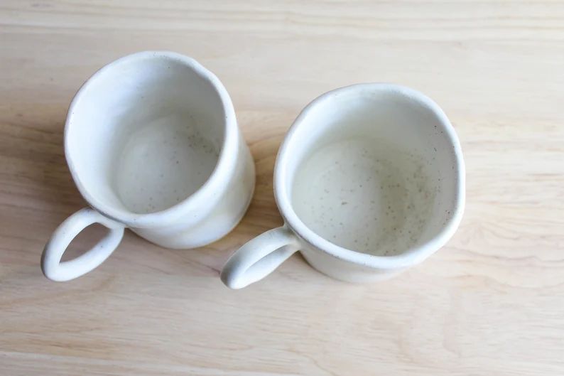 White Coffee Mug Speckled Mug Coffee Mug Coffee Tea Hand - Etsy Canada | Etsy (CAD)
