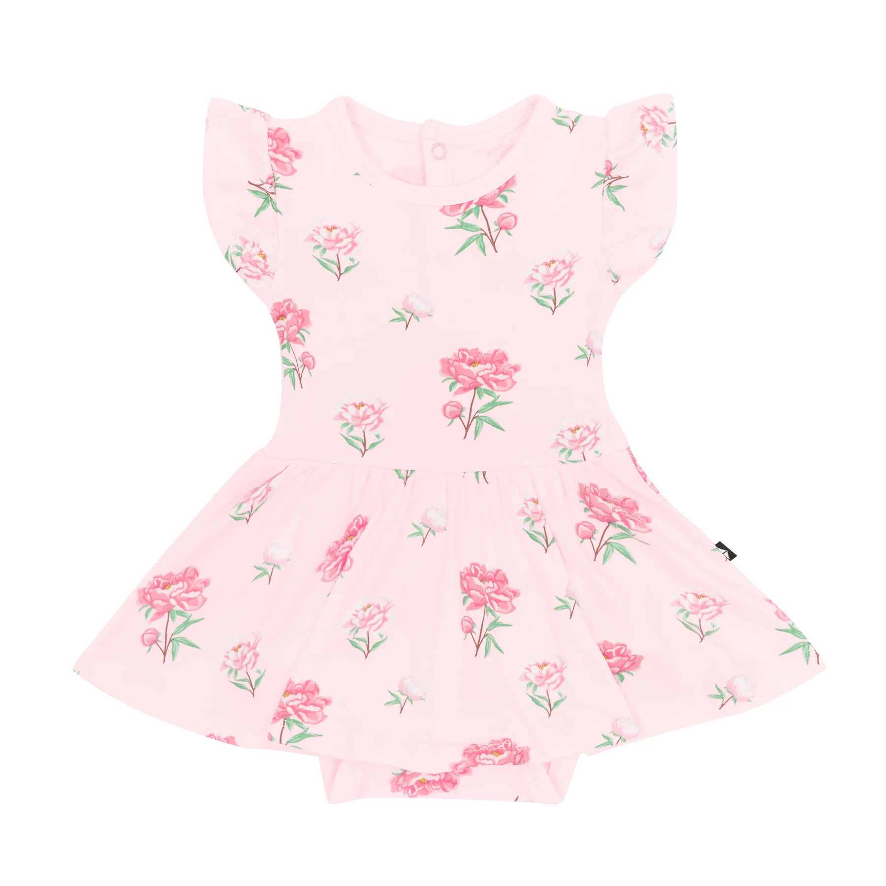 Twirl Bodysuit Dress in Sakura Peony | Kyte Baby