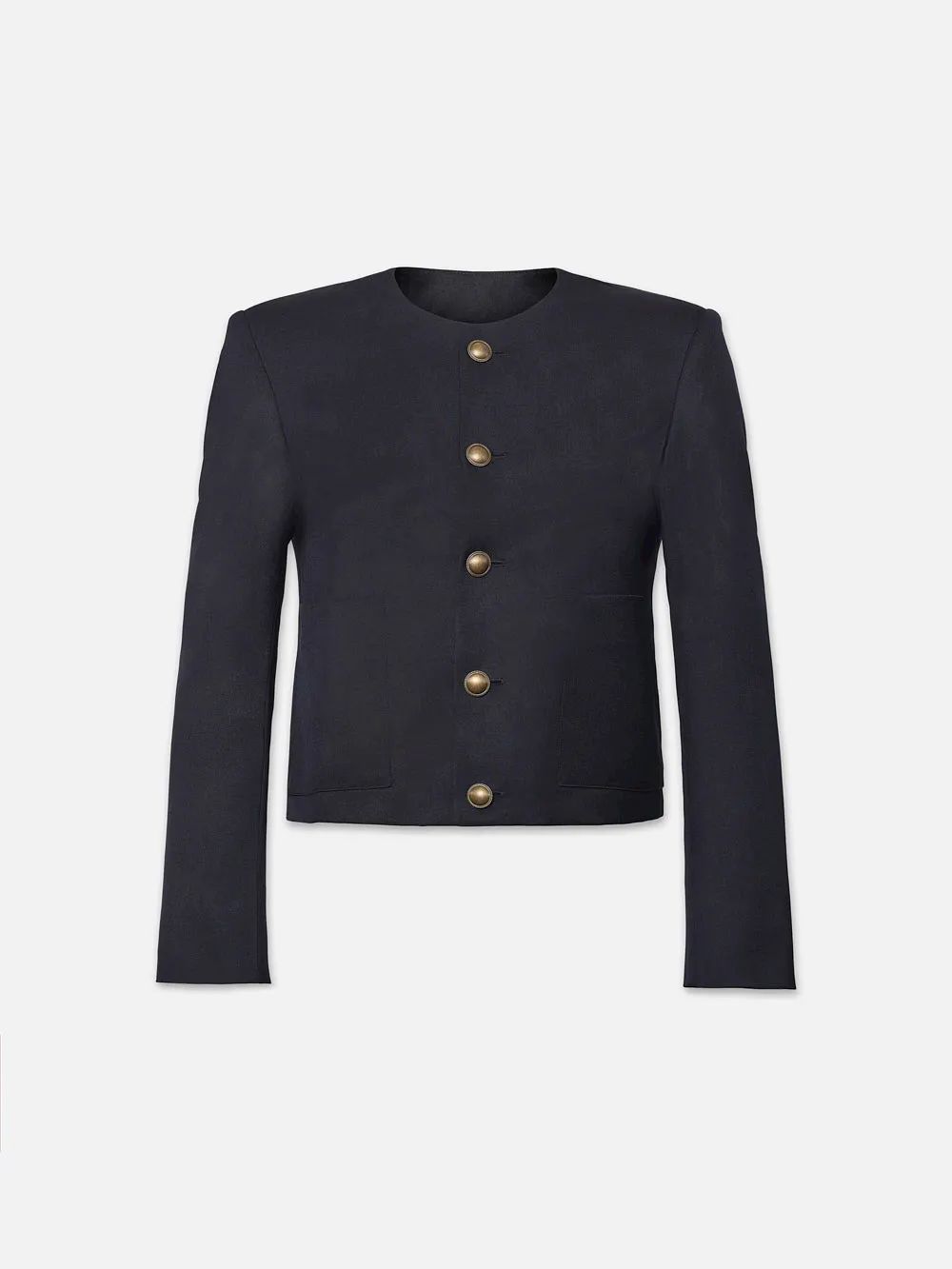 Button Front Jacket  in  Navy | Frame Denim