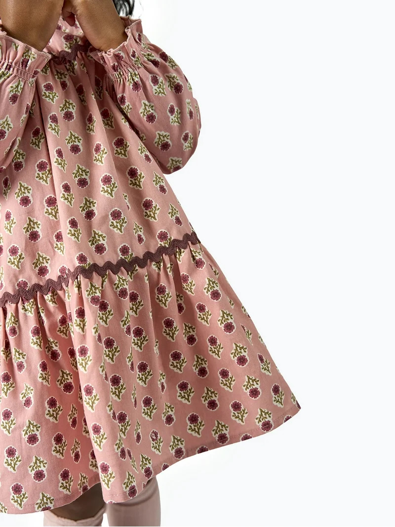 Modern Moments by Gerber Toddler Girl Tiered Dress with Ric Rac, Sizes 12M-5T | Walmart (US)