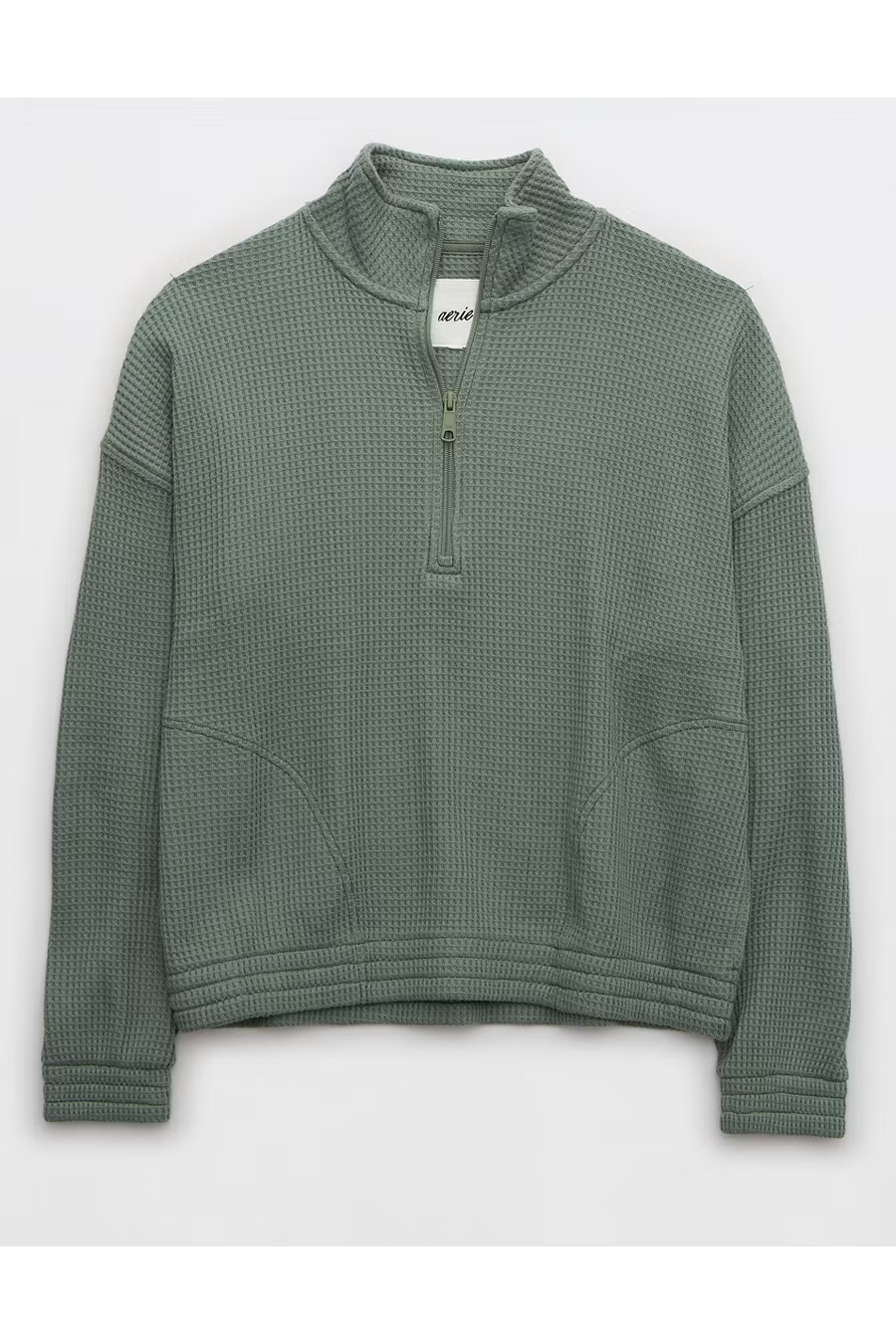 Aerie Waffle Quarter Zip Sweatshirt | American Eagle Outfitters (US & CA)
