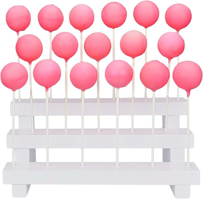 Cake Pop Stand Display Riser - 3 Tier Wood Lollipop Holder, 17 Hole Sucker Stand for Dessert Tabl... | Amazon (US)