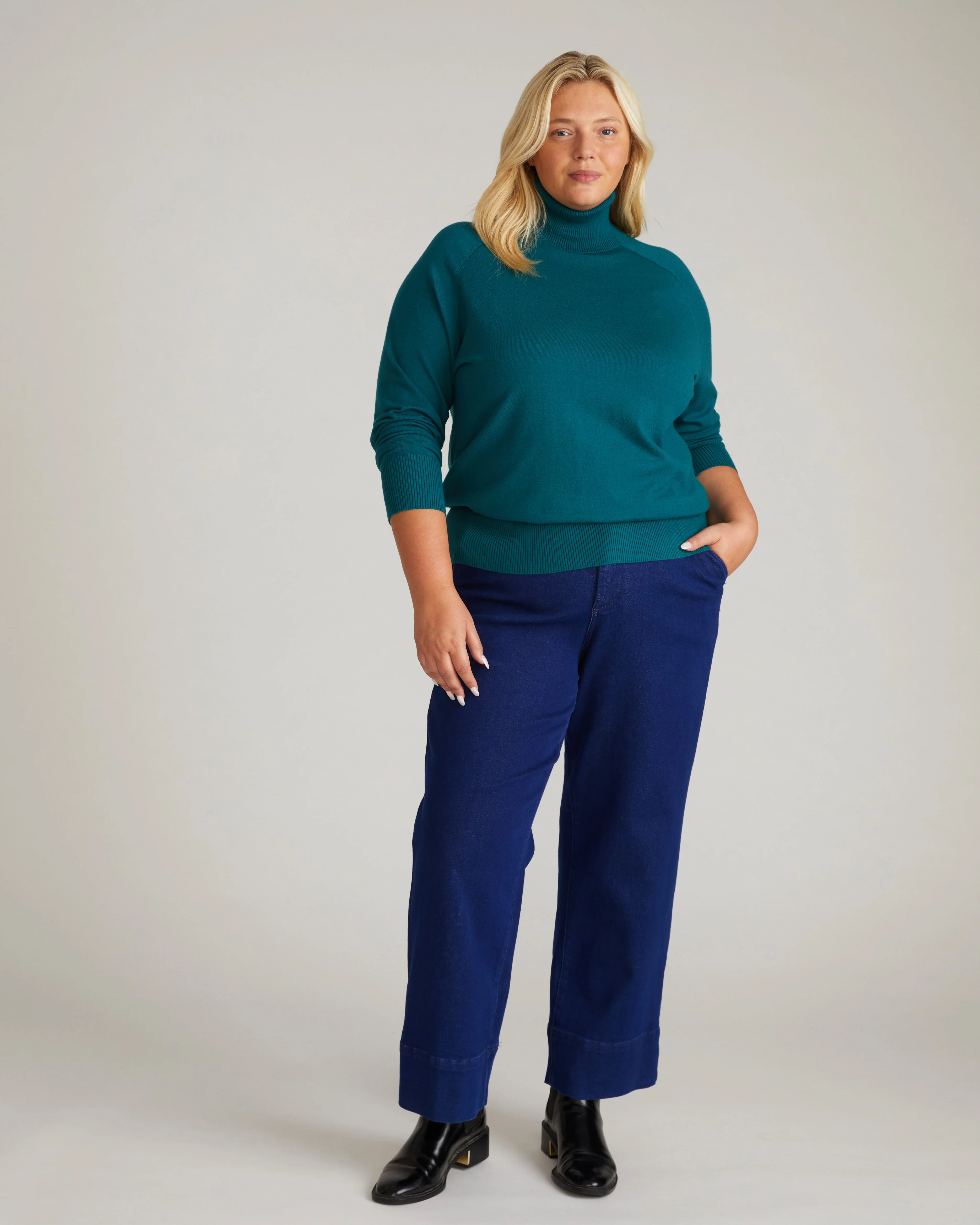 Renee Savvy Fine Knit Raglan Turtleneck - Botanic | Universal Standard