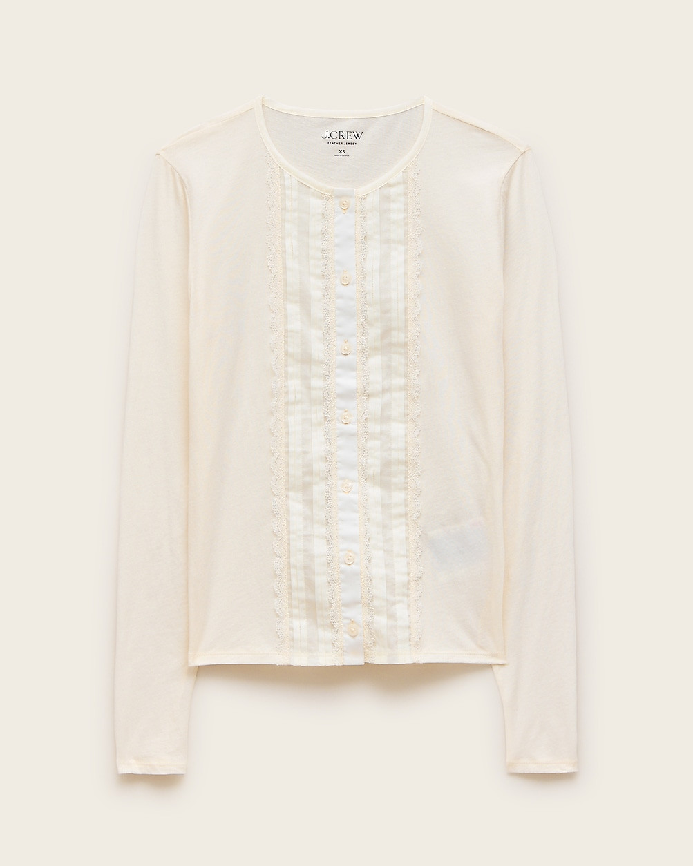Feather jersey lace cardigan top | J. Crew US