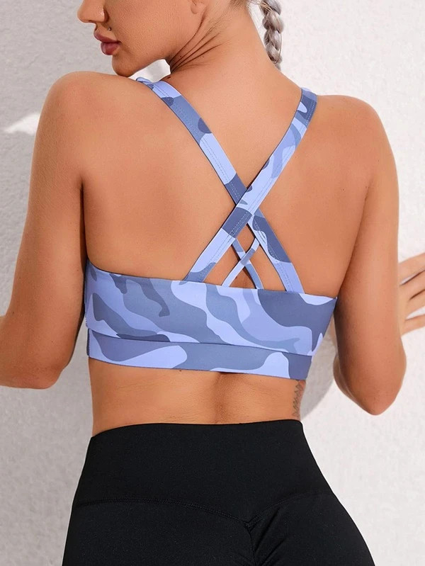 Camo Print Crisscross Back Sports Bra
   
      SKU: st2205157517900275
          (100+ Reviews) ... | SHEIN