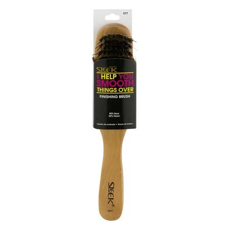Firstline Sleek I Help You Smooth Things Over 8.5 Boar Detangling Finishing Hair Brush Brown | Walmart (US)