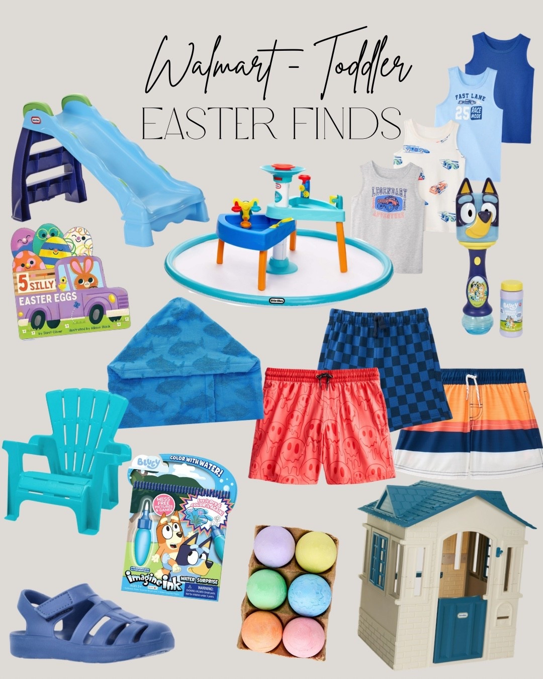 Walmart toddler Easter finds that are actually worth putting in the basket 🐣
Mix of outdoor toys, spring outfits, Bluey favorites, and bigger “wow” gifts if you’re skipping candy this year.

Perfect for:
• Easter baskets
• Spring break surprises
• Backyard play upgrades
• Warm weather outfits
• Grandparent gift ideas

Everything is budget friendly and easy to grab. I linked all the best ones in one place so you don’t have to search. These would also make cute basket alternatives if you’re doing something different this year.

Follow for more realistic mom finds, seasonal gift ideas, and easy shopping lists 🤍

#LTKSeasonal #LTKSwim #LTKKids