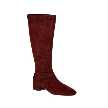 Scoop Women s Faux Suede Knee High Stretch Block Heel Boots (Wide Width Available) | Walmart (US)