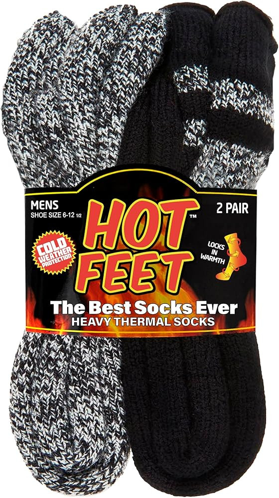 HOT FEET Thermal Socks, 2 Pack, Size 6-12.5 | Amazon (US)