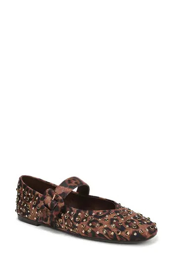 Circus NY by Sam Edelman Blaire Studded Mary Jane Flat in Black/Cognac Multi at Nordstrom Rack, Size 7.5 | Nordstrom Rack