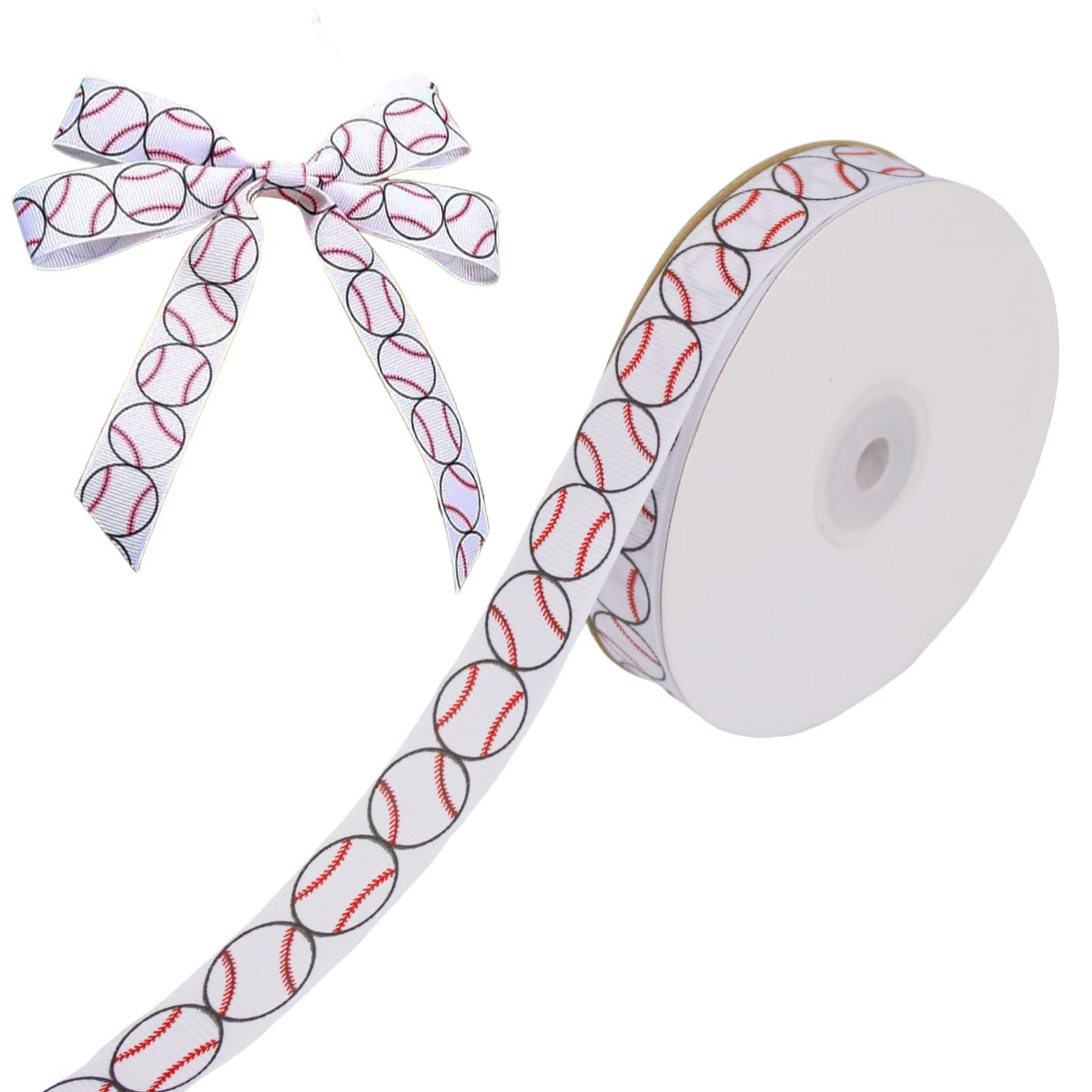 50 Yards Sports Baseball Ribbon, Red and White Striped, Grosgrain Fabric, Perfect for DIY Gift Wr... | Amazon (US)
